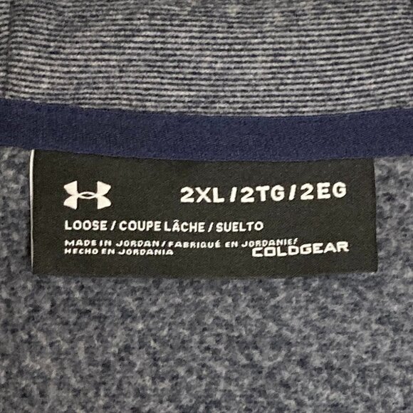 Under Armour Phenom Loose Coldgear Full Zip Hoodie Jacket Midnight Navy Size 2XL - Picture 4 of 7
